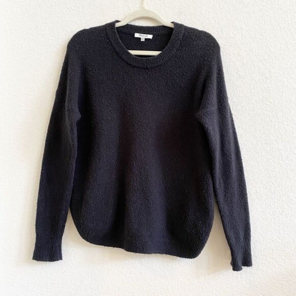 Madewell Women Wool Alpaca Blend Black‎ Pullover Oversized Sweater XS